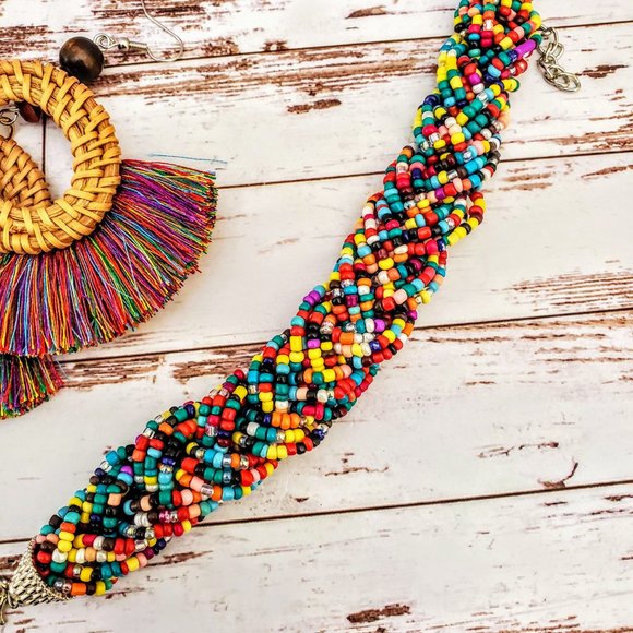 Boho Braided Bead Bracelet - Picture 6 of 8